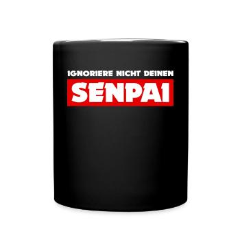 Anime Japan Animation Senpai Statement Comic - Tasse einfarbig - Schwarz - Vorne