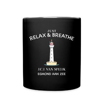 Egmond aan Zee, Niederlande, Durchatmen und Relax - Tasse einfarbig - Schwarz - Vorne