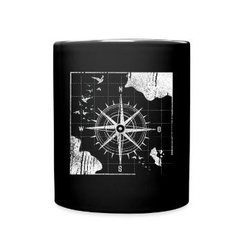 Conception nautique de boussole vintage - Mug uni - noir - Devant