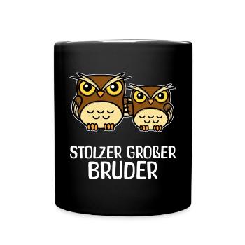 Brother’s Heart Owl Proud Big Brother Déclaration - Mug uni - noir - Devant