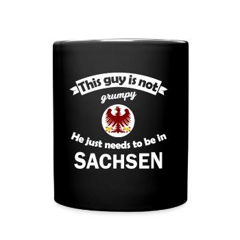 Die Heimat in Sachsen - Tasse einfarbig - Schwarz - Vorne