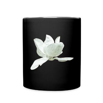 Ideen Muttertag, Magnolie seitlich - Tasse einfarbig - Schwarz - Vorne