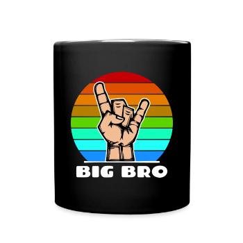 Großer Bruder Bruderherz Cooler Spruch Bro - Tasse einfarbig - Schwarz - Vorne