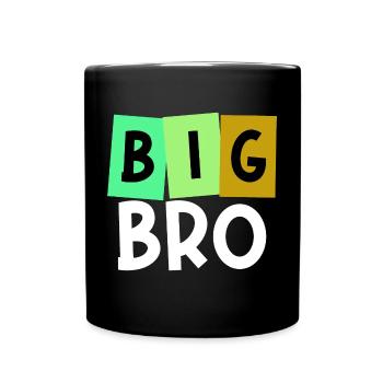 Big Brother Brother Heart Bro Statement Siblings - Full Colour Mug - black - Front