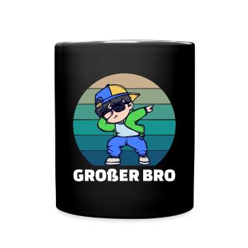 Cooler Spruch Bro Bruderherz Stolzer Großer Bruder - Tasse einfarbig - Schwarz - Vorne