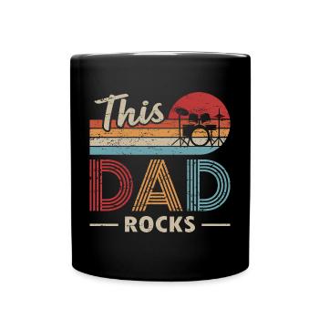 Ce papa rock drums batteur de la fête des pères - Mug uni - noir - Devant