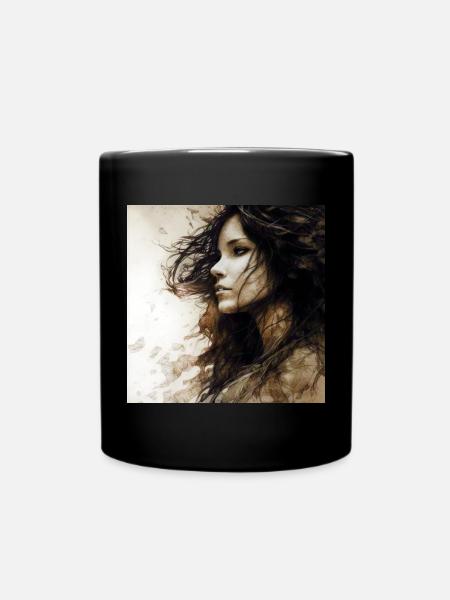 Portrait femme 01 - Mug uni - noir