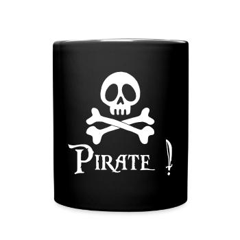 Pirate! (white) - Full Colour Mug - black - Front