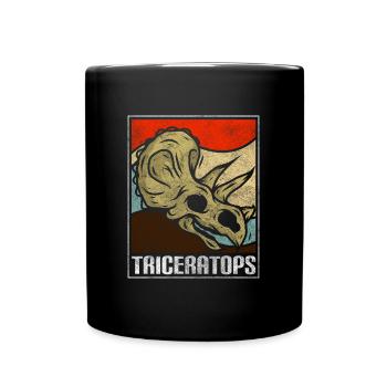 Dino Urzeit Stegosaurus Dinos - Tasse einfarbig - Schwarz - Vorne