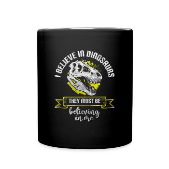 Dinosaurier Fossile Triceratops Kreidezeit - Tasse einfarbig - Schwarz - Vorne