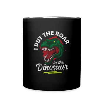 Saurier Urzeit Velociraptor Kinder - Tasse einfarbig - Schwarz - Vorne