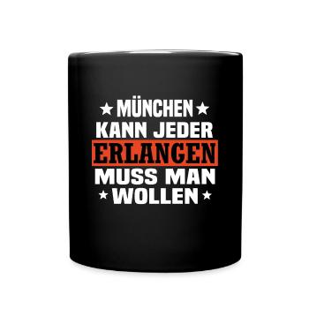 Erlangen - Tasse einfarbig - Schwarz - Vorne
