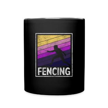 Fechten Sportfechten Tradition - Tasse einfarbig - Schwarz - Vorne