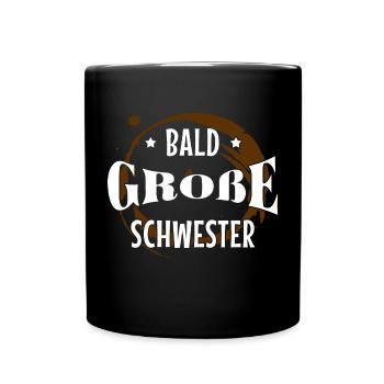 Großer Bruder Sis Statement Geschwisterliebe - Tasse einfarbig - Schwarz - Vorne