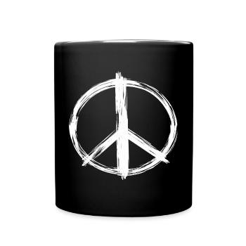 Peacezeichen Pazifist Friedens Symbol - Tasse einfarbig - Schwarz - Vorne