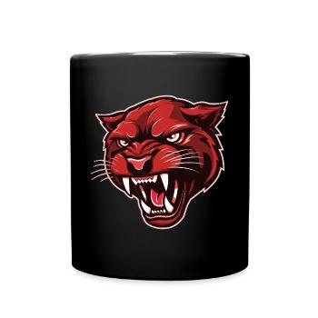 Tête de panthère rouge - Mug uni - noir - Devant