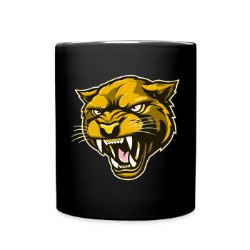 Panther Kopf Gold - Tasse einfarbig - Schwarz - Vorne