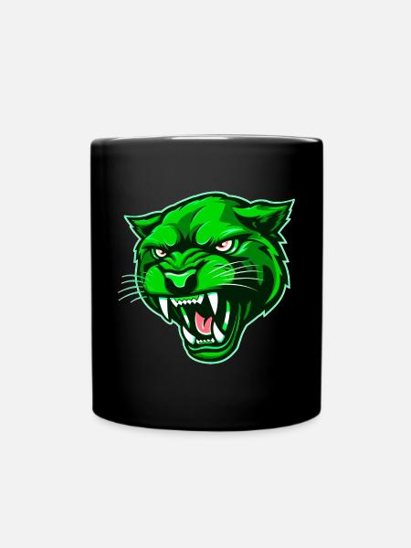 Tête de panthère verte - Mug uni - noir