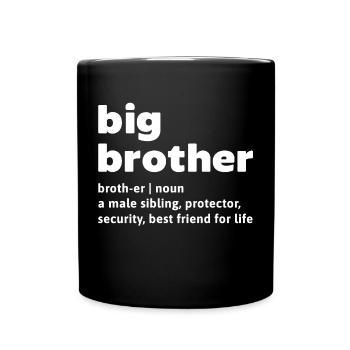 Big Brother Frères et sœurs Déclaration du cœur du frère - Mug uni - noir - Devant