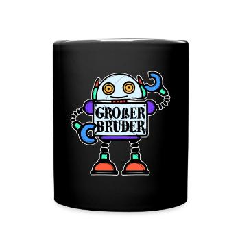 Bruderherz Statement Geschwister Großer Bruder - Tasse einfarbig - Schwarz - Vorne