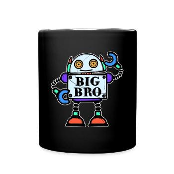 Big Brother Bro Siblings Statement Brother Heart - Full Colour Mug - black - Front