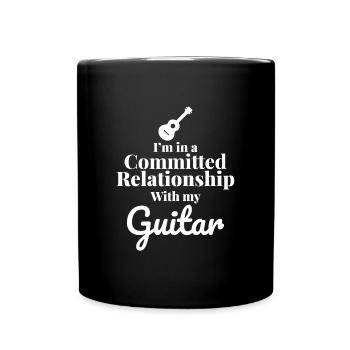 Strumming Love: A Committed Guitar Connection - Full Colour Mug - black - Front