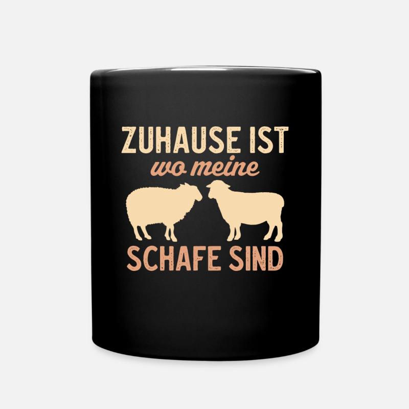 Zuhause ist wo meine Schafe sind - Tasse einfarbig - Schwarz