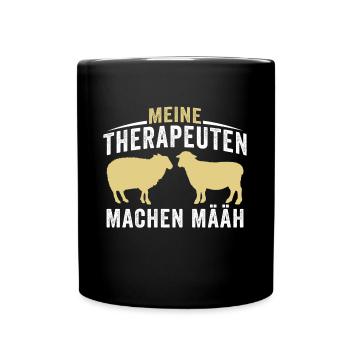 meine therapeuten machen määh - Tasse einfarbig - Schwarz - Vorne