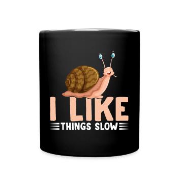Snail lover Snail owner I like - Full Colour Mug - black - Front