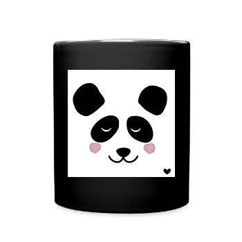 Panda Poster - Tasse einfarbig - Schwarz - Vorne