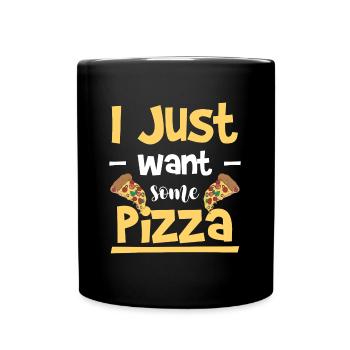 Fast food pizza lovers salami cheese - Full Colour Mug - black - Front