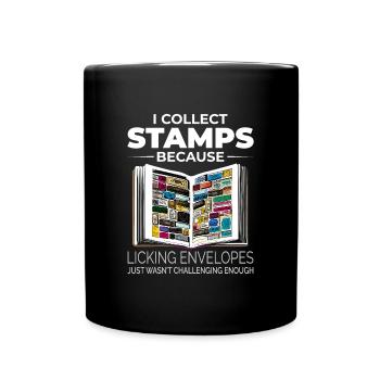 Stamp Collecting Collector Philatelist Philately - Full Colour Mug - black - Front