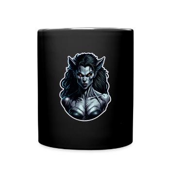 Vampirische Nachtjägerin - Tasse einfarbig - Schwarz - Vorne