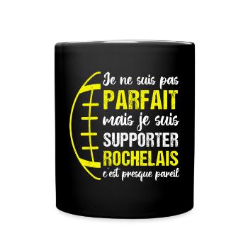 Supporter rochelais cadeau rugby La Rochelle - Mug uni - noir - Devant