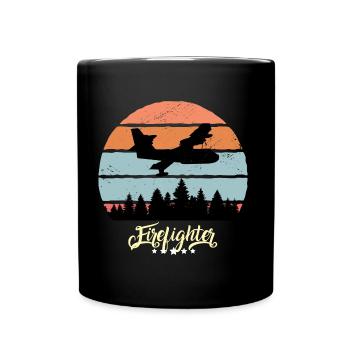 Fire Fighting Aircraft Vintage Aircraft - Full Colour Mug - black - Front