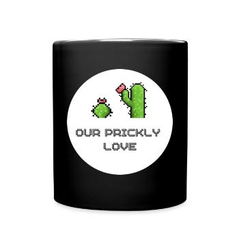 Unsere Stachelige Liebe Pixelkunst - Tasse einfarbig - Schwarz - Vorne