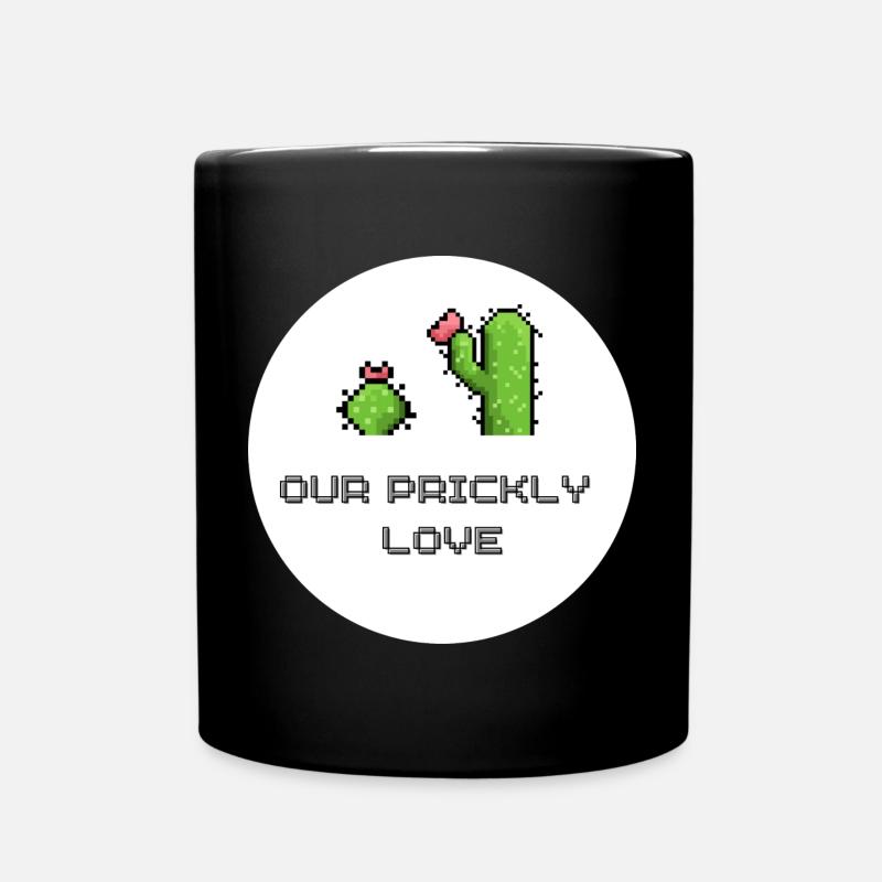 Unsere Stachelige Liebe Pixelkunst - Tasse einfarbig - Schwarz