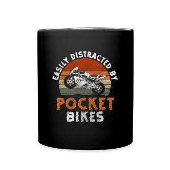 Pocket Bike Motorcycle Mud Terrain - Full Colour Mug - black - Front