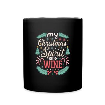 Meine Weihnachtsstimmung ist der Wein - Tasse einfarbig - Schwarz - Vorne