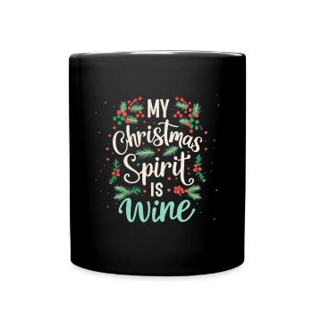 My christmas spirit is wine - Mug uni - noir - Devant