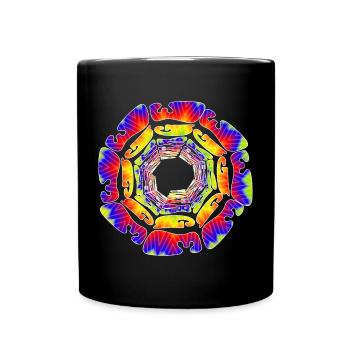 Weinlese - Tasse einfarbig - Schwarz - Vorne