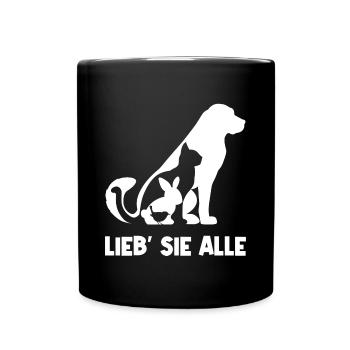 I Love Animals Statement Dog Cat Pets - Full Colour Mug - black - Front