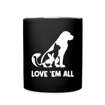 Déclaration sur les animaux de compagnie Chat Lapin Chien Animaux de compagnie - Mug uni - noir - Devant