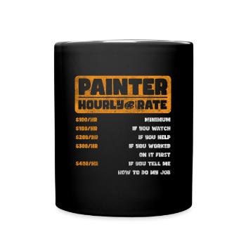 Painter Painting Role Construction Site - Full Colour Mug - black - Front