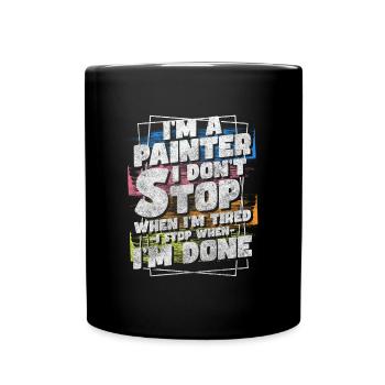 Peintre Profession Peinture Rouleau de peinture - Mug uni - noir - Devant