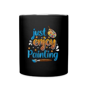 Artist Painting Spray Can Construction Site - Full Colour Mug - black - Front