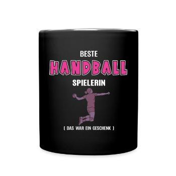 Beste Handball Spielerin Handballerin Hball Frauen - Tasse einfarbig - Schwarz - Vorne