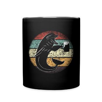 Fête dauphin avec bière sur la plage - festival en octobre - Mug uni - noir - Devant