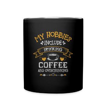Kaffee Espresso Cappuccino Milch - Tasse einfarbig - Schwarz - Vorne