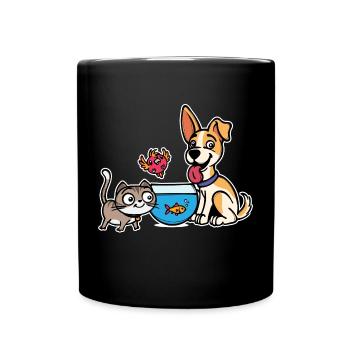 Animaux de compagnie Goldfish Aquarium Chien Chat Pet - Mug uni - noir - Devant